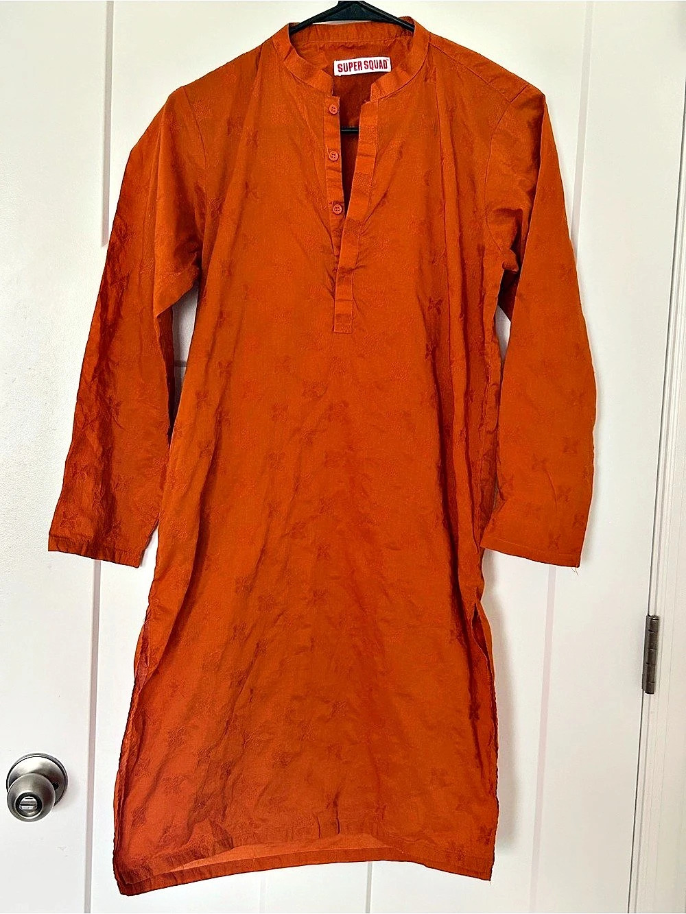 Super Squad by Minnie minors boys Orange Embroidered kurta , kameez, Size 13/14
